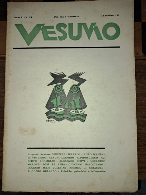 Circumvisionismo Futurismo Napoli Rivista VESUVIO  ANNO 1  N 13  15 Ottobre 1928
