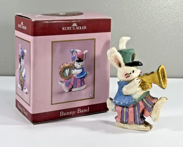 Kurt S. Adler Spring Town Bunny Band "HORN/TRUMPET" w/ Original Box