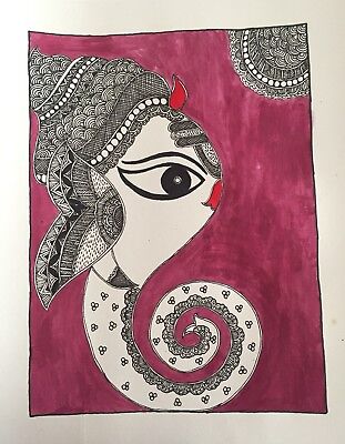 Ganesha Madhubani Mithila handmade painting/home decor/housewarming gift