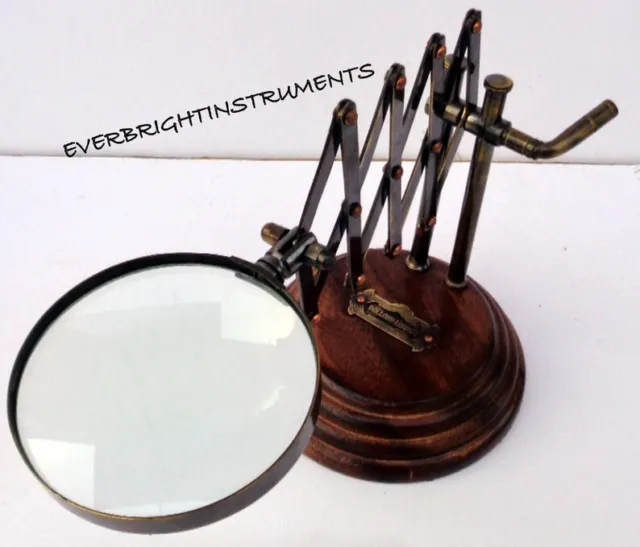 Collectibles antique vintage desktop magnifying chainner table top office decor 2