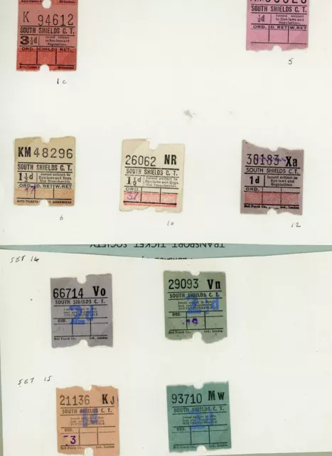 9 South Shields Corporation Transport bus tickets pre-decimal Ultimates