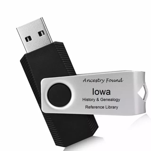 IOWA - History & Genealogy - 120 old Books on FLASH DRIVE - Ancestors County, IA