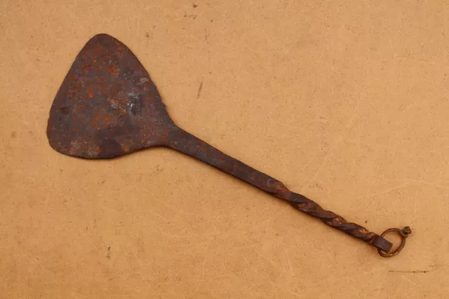 Antique Primitive Kitchen Scapula Paddle Spoon Tool Hand Wrought Utensil 19th