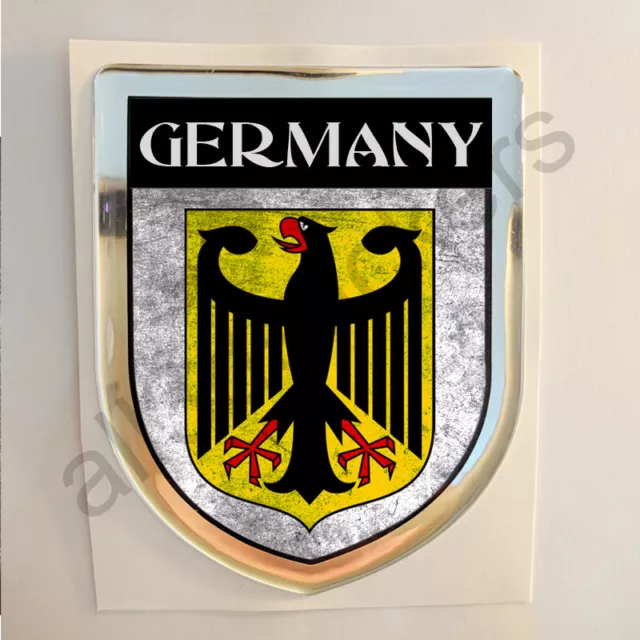 Germania Adesivi Scudetto 3D Emblema Stemma Sporco Resinato Adesivo Resinati