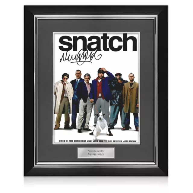 Póster de la película Snatch firmado por Vinnie Jones. marco de lujo