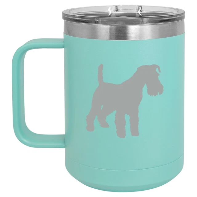 15oz Tumbler Coffee Mug Handle & Lid Travel Cup Insulated Miniature Schnauzer