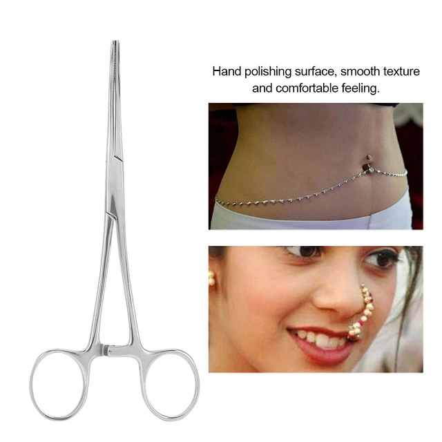 Body Piercing Pliers Tool Ear Lip Navel Nose Tongue Septum Sponge Forceps ECA