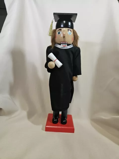 Clever Creations Boy Graduate Traditional Wooden Nutcracker 14"