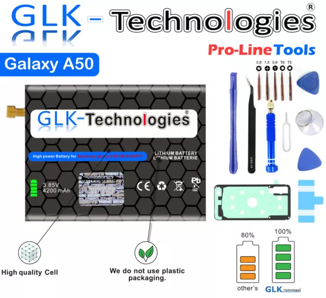 GLK -  Akku für Samsung Galaxy A50 SM-A505F EB-BA505ABU Battery NEU 2024 B.j PRO