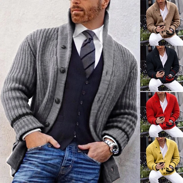 Utile 1 Maglione Top Cappotto Caldo Maglioncini Acrilico Tessuto Pulsanti