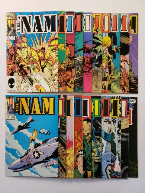 Lot of 20 Nam #2-52 Mixed Marvel Comics 1986 #2, 4, 11-21, 23-27, 29 & 52 DEAL!!
