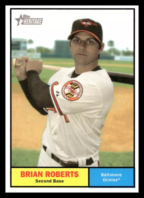 2010 Topps Heritage 10 Brian Roberts   Baltimore Orioles  Baseball Card