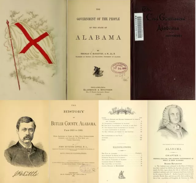 Alabama History Genealogy Ancestry Families Records - 107 Old Books on DVD