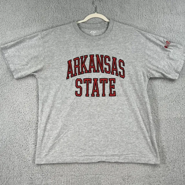 Arkansas State Red Wolves Shirt Mens Large Gray Stitched Logo Tee NCAA