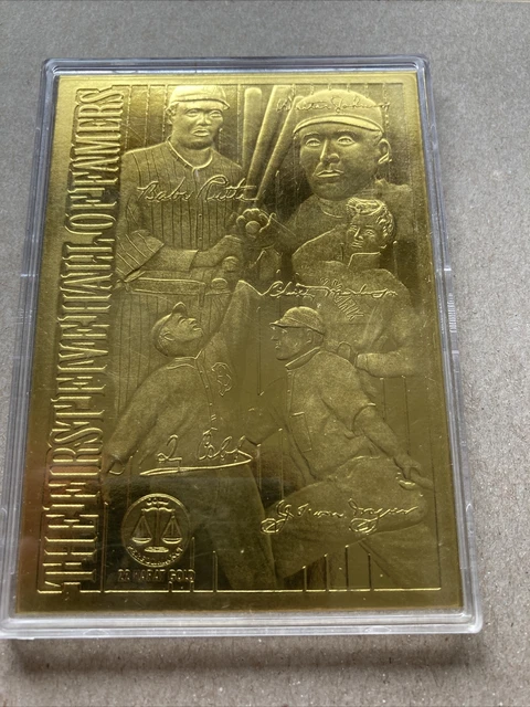 Mlb “The First Five Hall Of Famers” 22 Karat Gold Baseball Card In ...