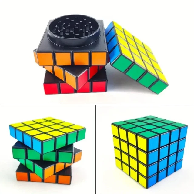 HERB GRINDER RUBIK’S CUBE Heavy Duty 4Layer Smoke Muller AU SELLER £