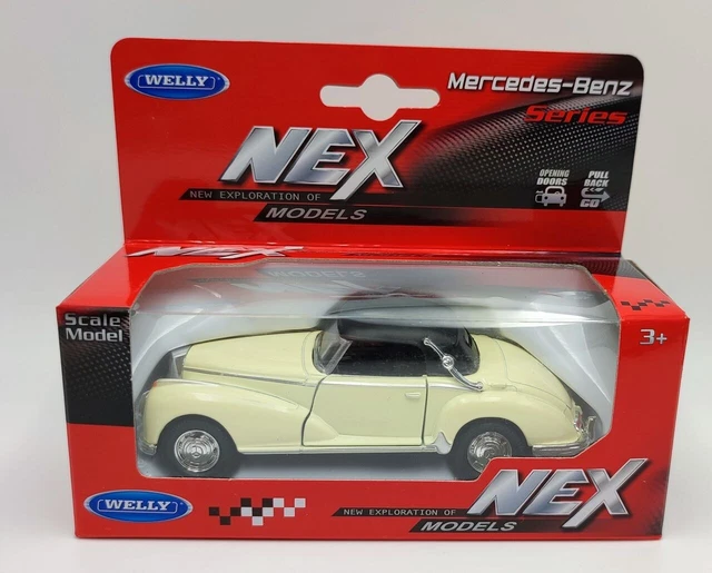 Miniature Voiture En Métal Mercedes-Benz 300S 1955 Welly échelle 1:34 - Modèle Beige, Occasion