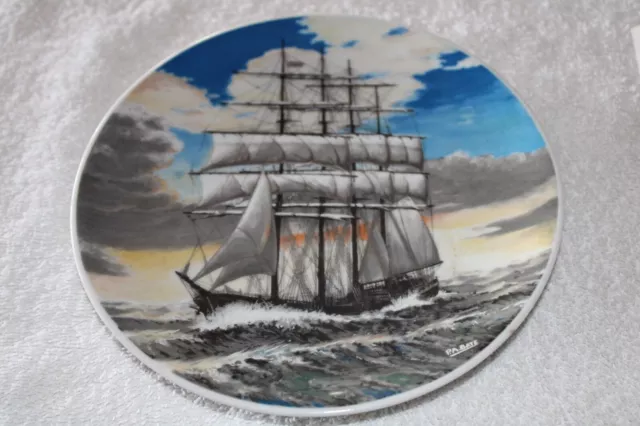 Vintage ROYAL BAREUTHER Germany Porcelain Plate Howard D Troop “SAILING SHIP”