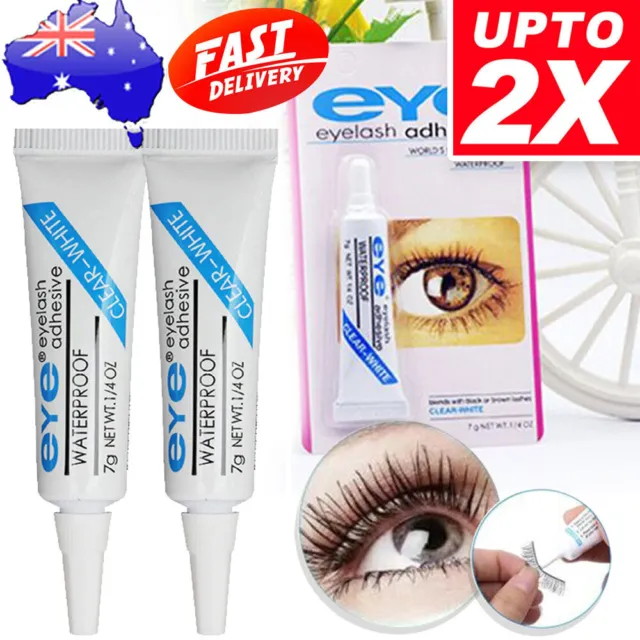 2x DU Waterproof Clear White False Adhesive Eye Lash Glue Eyelashes Makeup