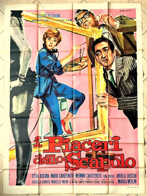 MANIFESTO POSTER CINEMA I Piaceri Dello Scapolo Petroni Carotenuto