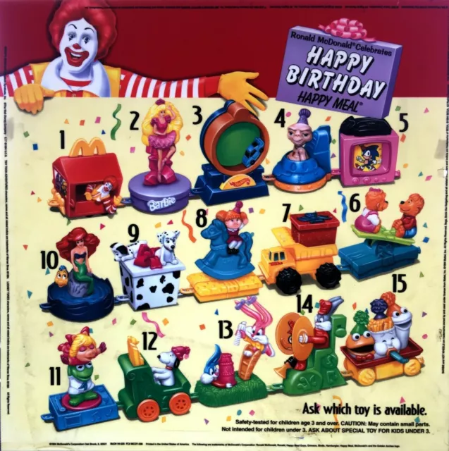 1994 TINY TOONS #13 McDonalds Happy Meal Ronalds Birthday Train - Babs ...