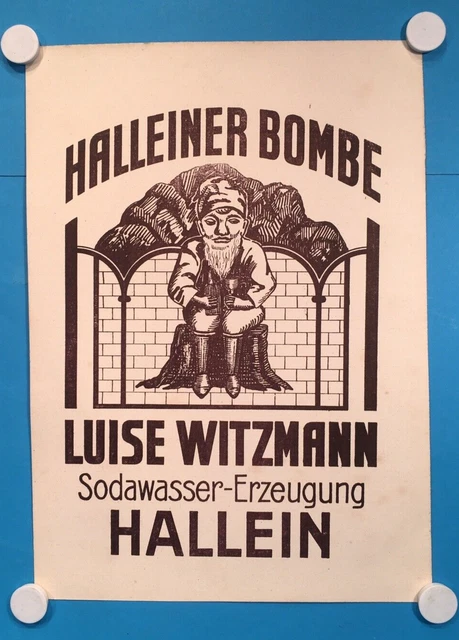 Original Plakat  Werbeplakat "Halleiner Bombe",  aus der Zeit um 1920/30