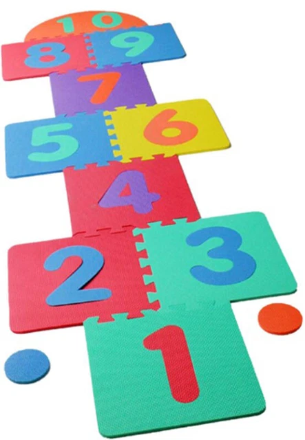 GIANT EVA FOAM Hopscotch Game 10 Interlocking Foam Pieces Indoor ...