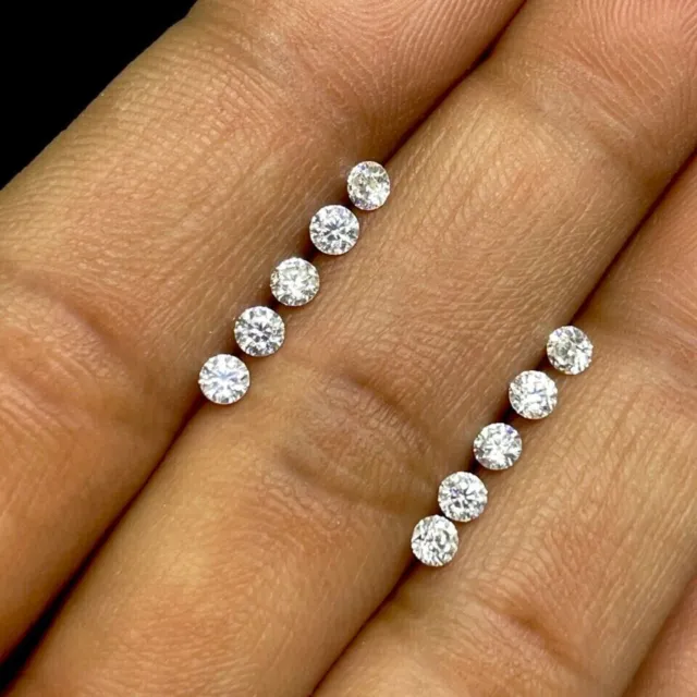 Lose weiße Diamanten, 3 mm, Rundschliff, Großhandelsposten VVS1, 10 Stück,...