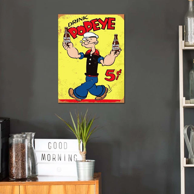 METAL TIN SIGN Plaque Popeye Beer Home Bar Man Cave Garage Shed Tiki ...