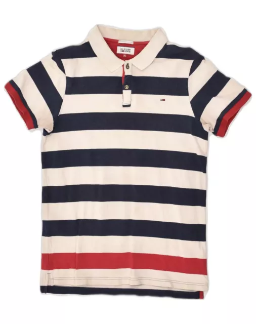 TOMMY HILFIGER Womens Polo Shirt UK 18 XL Multicoloured Striped Cotton AP92