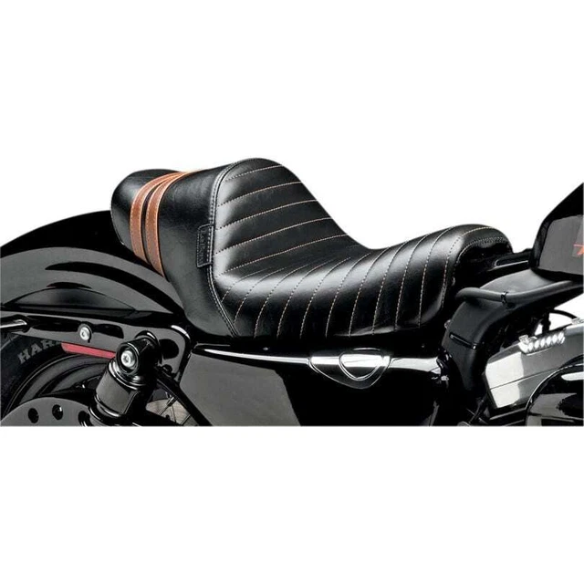 Le Pera LK-416BRN Stubs Spoiler Solo Seat w/ Red Stripes Sportster 04-06 10-17