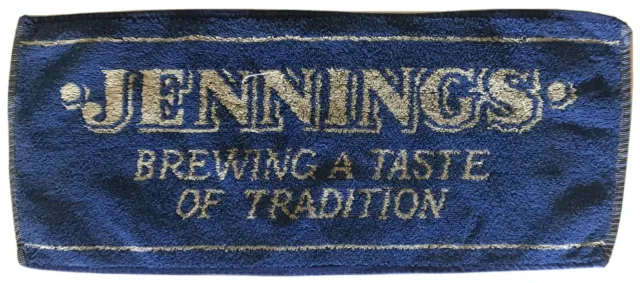 Vtg Beer Pub Towel Jennings Brewing A Taste Of Tradition 17 1/2” X 8 1/4” DC17