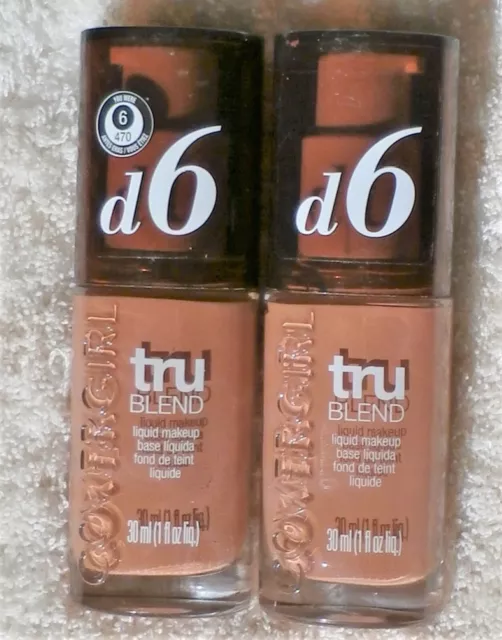 Lot 2 Cover Girl Tru Blend D6 Toasted Almond Foundation New