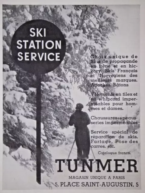 1933 Tunmer Ski Service Station Kis Ash & Hikory Press Advertisement