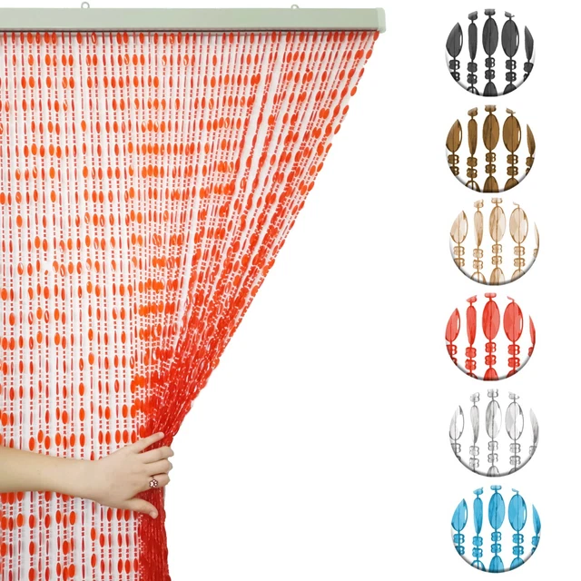Tenda Antimosche A Perline Tata Home - 100x220 Cm Bicolore Per Porte E Finestre - Foto 2