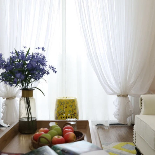 Curtain Living Room Window Finished Tulle Sheer Voile Curtains For Bedroom Drape
