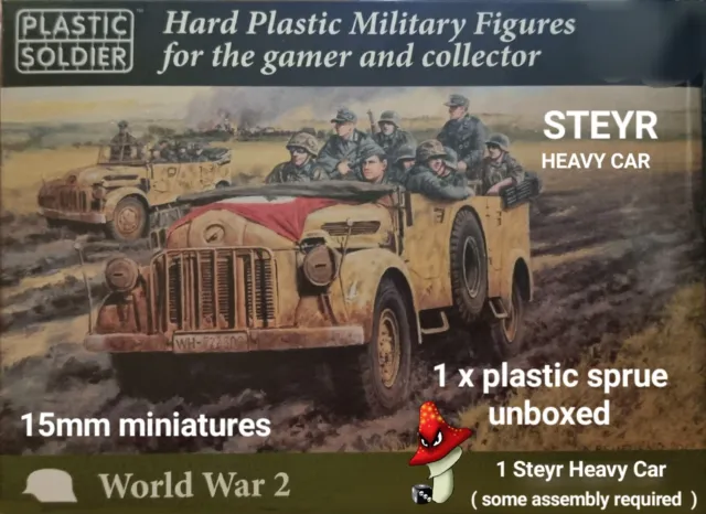 Plastic Soldier Company 15mm German Steyr Heavy Car 1 X Sprue Unboxed WWII 1/100