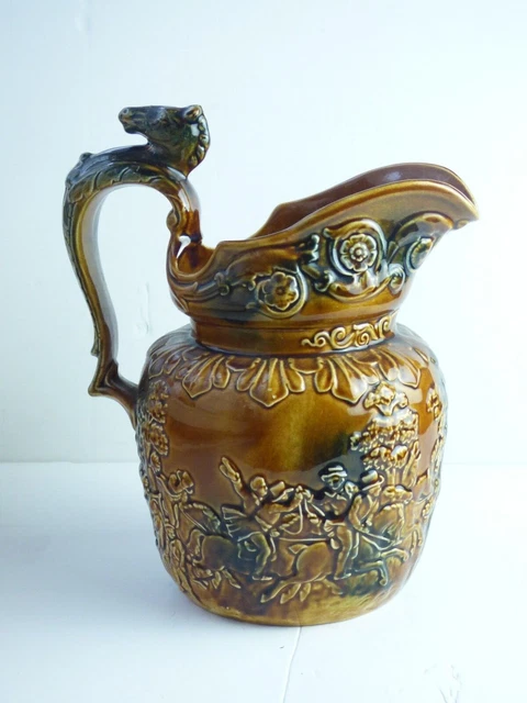 Vintage Retro Arthur Wood Vase Jug Pitcher Horse Head Handle Treacle Glaze