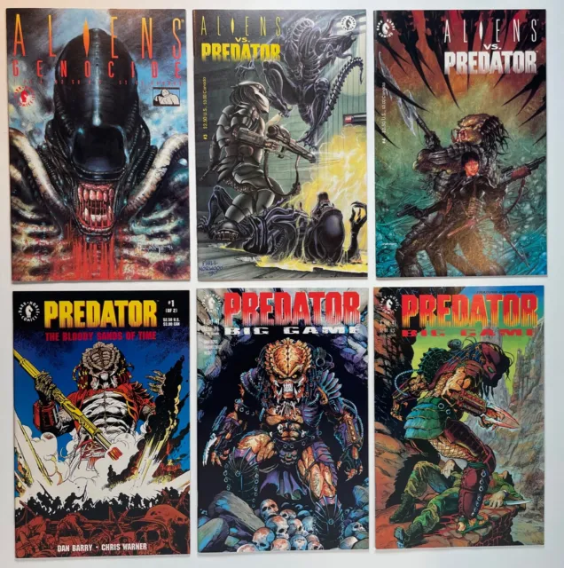 Aliens and Predator Comics Mixed Lot  of 6 (Dark Horse,1990s)
