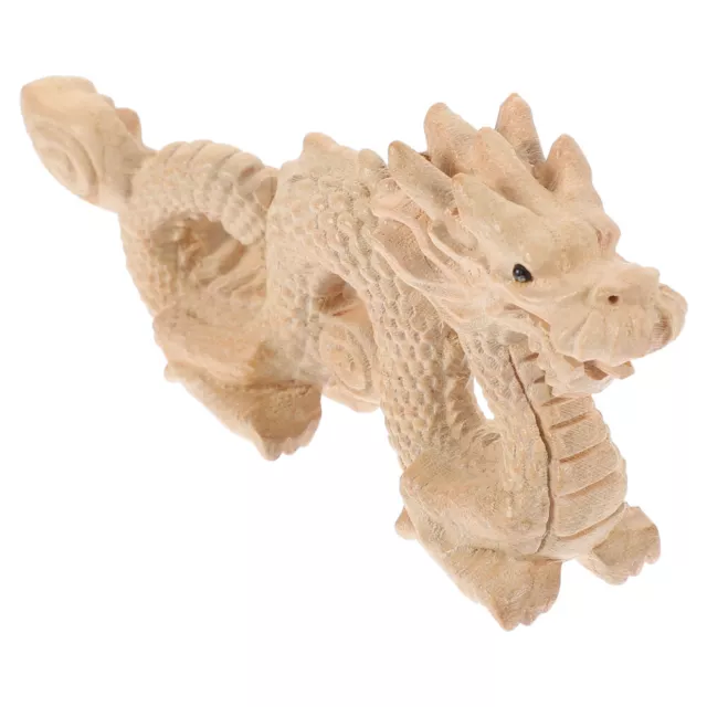 Dragon Statue Wooden Dragon Sculpture Dragon Figurine Dragon Ornament Wood Craft
