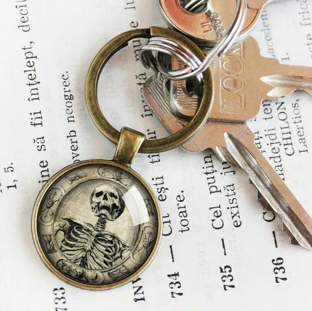 Porte-clés Memento Mori, porte-clés tête de mort, porte-clés tête de mort...