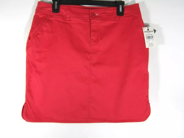 NWT Woolrich Red Above the Knee Wood Dove Chino Skirt Size 10 32x18.5 P1649