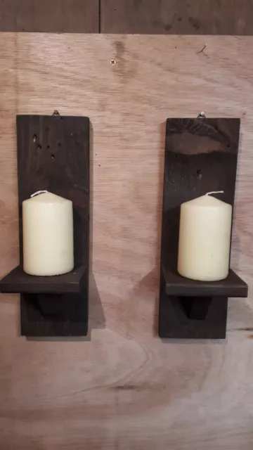 Pair Of Wooden Wall Sconces