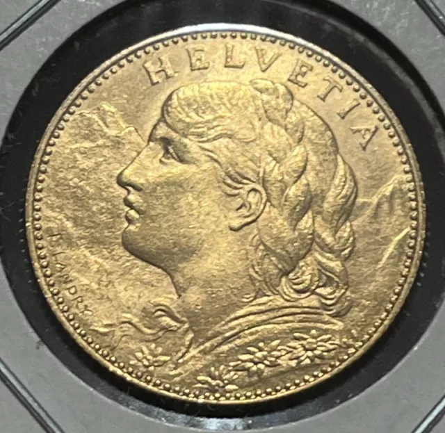 SWITZERLAND Gold 1913-b 10 TEN FRANCS GOLD COIN LOW MINTAGE!! Nice Coin