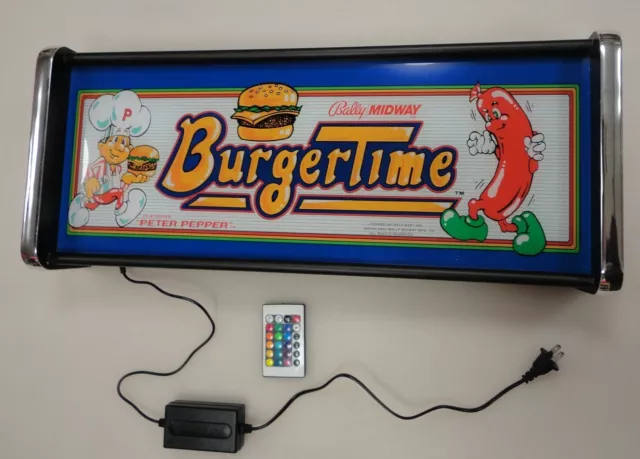 Burgertime Marquee Game/Rec Room LED Display light box