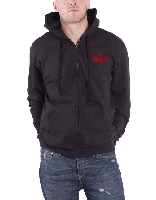 Slipknot Hoodie 9 Point Star Band Logo new Official Mens Black Zipped
