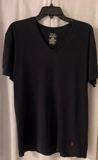 Polo Ralph Lauren Men's Crew Neck S/S V Neck T Shirt Mecium Black NWOT