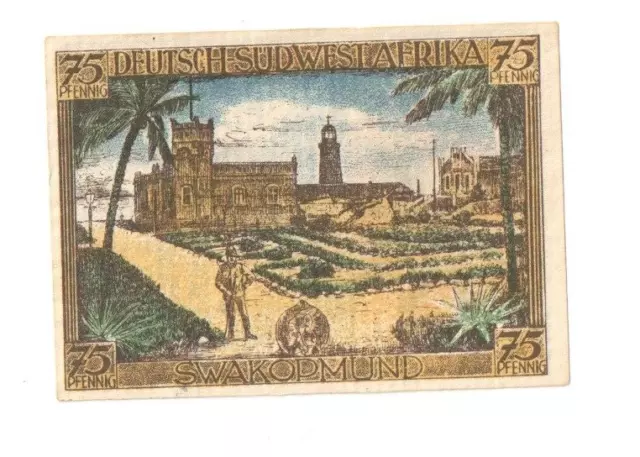 Notgeld DEUTSCHE KOLONIEN Banknote 75 Pfg,SWAKOPMUN , 1921