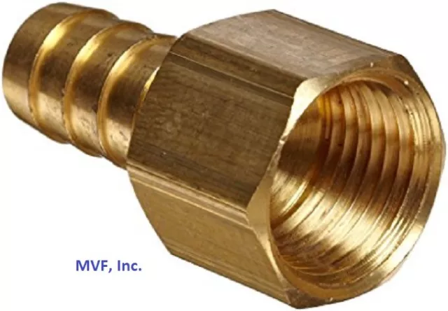 Hose Barb for 5/16" ID Hose X 1/4" Female NPT Hex Body Brass Fitting 209A-5B