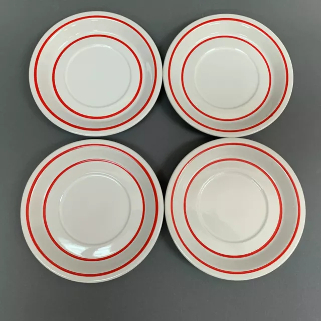 Epoch Twas The Night Before Christmas Saucers White Red 8100 Korea Lot of 4